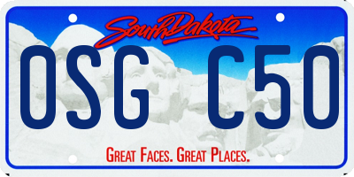 SD license plate 0SGC50