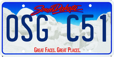 SD license plate 0SGC51