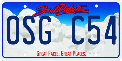 SD license plate 0SGC54