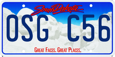 SD license plate 0SGC56
