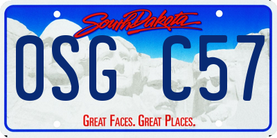 SD license plate 0SGC57