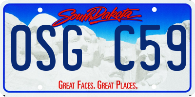 SD license plate 0SGC59