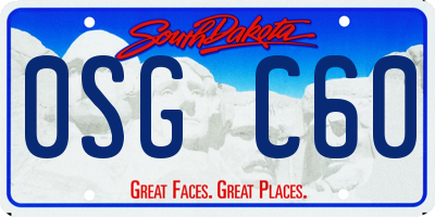 SD license plate 0SGC60