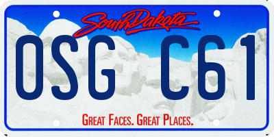 SD license plate 0SGC61