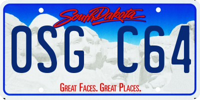 SD license plate 0SGC64