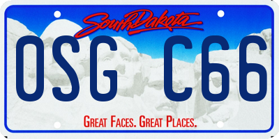 SD license plate 0SGC66