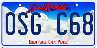 SD license plate 0SGC68
