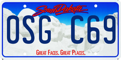 SD license plate 0SGC69