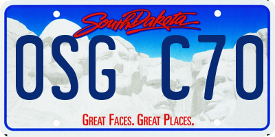 SD license plate 0SGC70