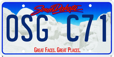 SD license plate 0SGC71