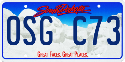 SD license plate 0SGC73