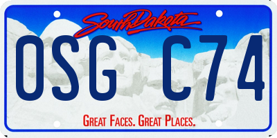 SD license plate 0SGC74