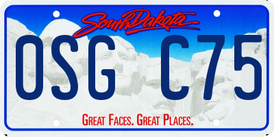 SD license plate 0SGC75
