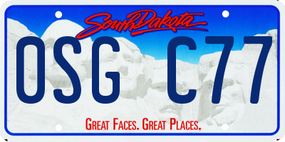 SD license plate 0SGC77
