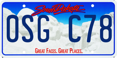 SD license plate 0SGC78
