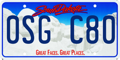 SD license plate 0SGC80
