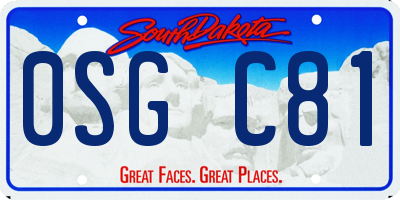 SD license plate 0SGC81