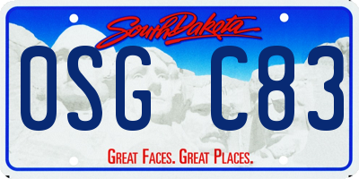 SD license plate 0SGC83
