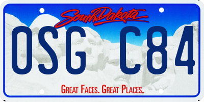 SD license plate 0SGC84