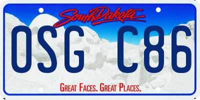 SD license plate 0SGC86
