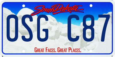 SD license plate 0SGC87