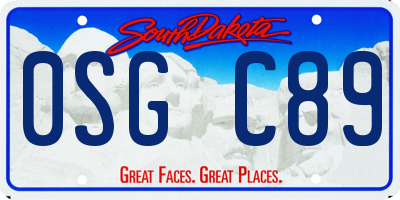 SD license plate 0SGC89