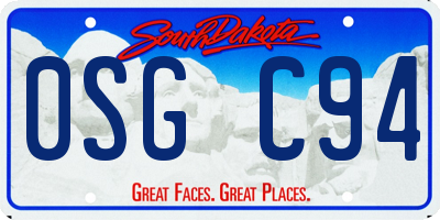 SD license plate 0SGC94