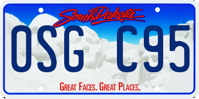 SD license plate 0SGC95