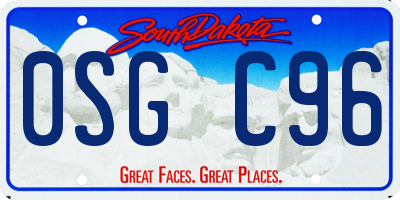 SD license plate 0SGC96