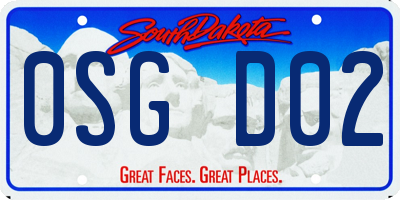 SD license plate 0SGD02