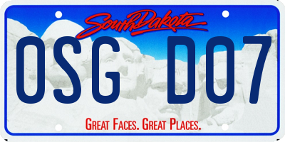 SD license plate 0SGD07