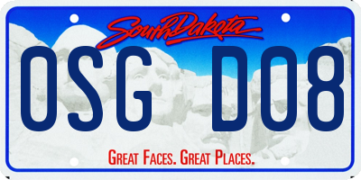 SD license plate 0SGD08