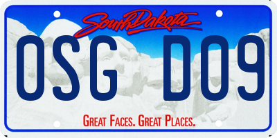 SD license plate 0SGD09