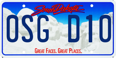 SD license plate 0SGD10