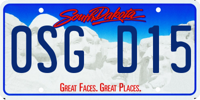 SD license plate 0SGD15