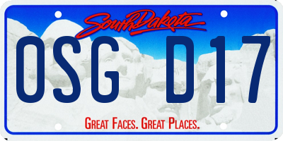 SD license plate 0SGD17