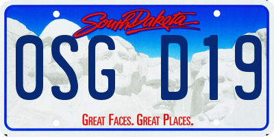 SD license plate 0SGD19