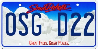 SD license plate 0SGD22