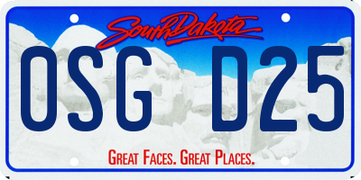 SD license plate 0SGD25