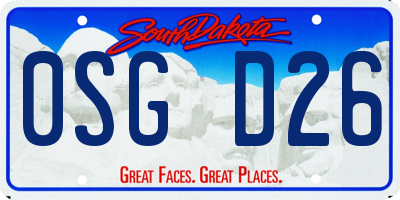 SD license plate 0SGD26