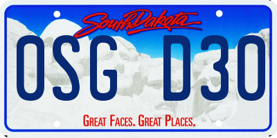 SD license plate 0SGD30