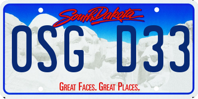SD license plate 0SGD33