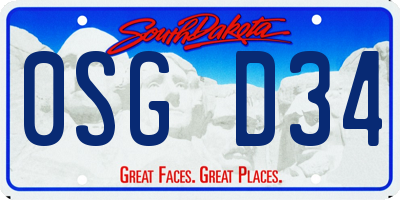 SD license plate 0SGD34