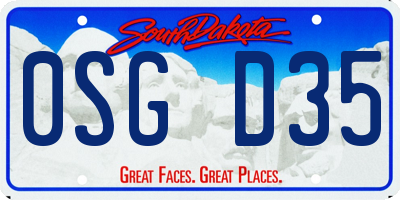 SD license plate 0SGD35