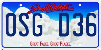SD license plate 0SGD36