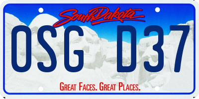 SD license plate 0SGD37