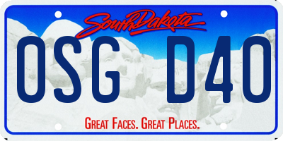 SD license plate 0SGD40