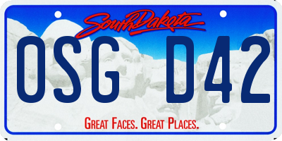 SD license plate 0SGD42