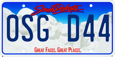 SD license plate 0SGD44