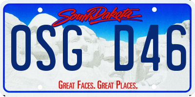 SD license plate 0SGD46